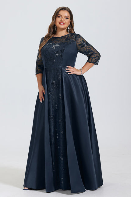 Robe Dentelle Satin Étoilé - gallery 9