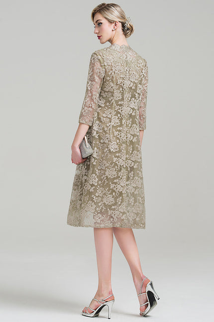 Robe Dentelle Dentelle Olive - gallery 4