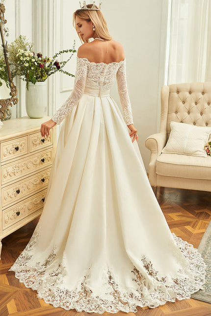 Robe Dentelle Mariée Élégance Satinée - gallery 2