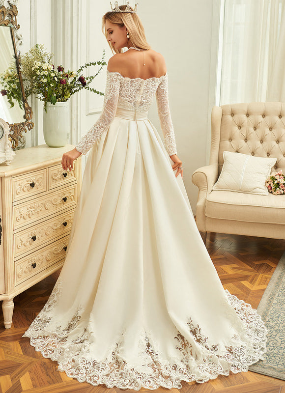 Robe Dentelle Mariée Élégance Satinée - gallery 2