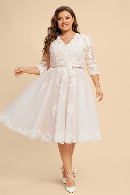 Robe Dentelle Tulle Écrue - gallery 5