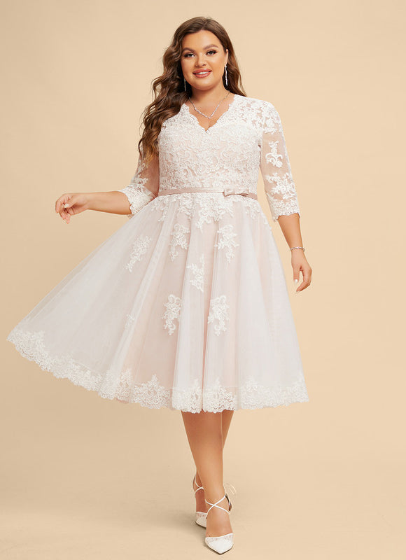 Robe Dentelle Tulle Écrue - gallery 5
