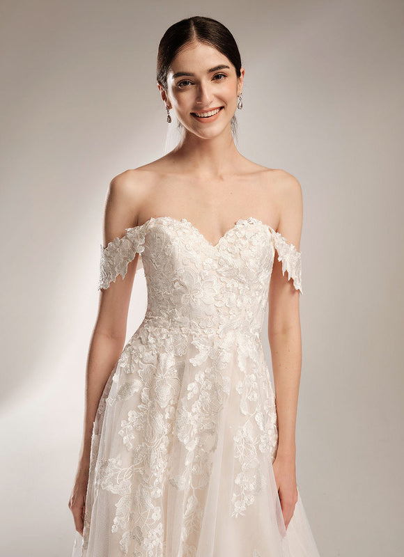 Robe Dentelle De Mariée Vaporeuse - gallery 1