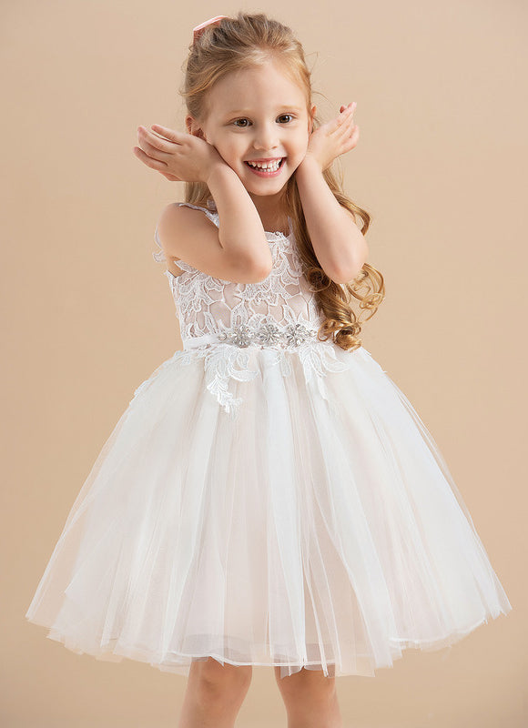 Robe Dentelle Nuptiale Enfantine Élégante - gallery 9