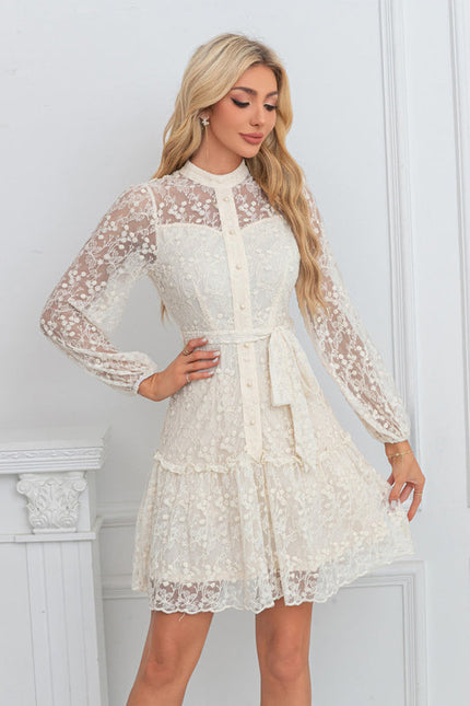 Robe En Dentelle Ecru