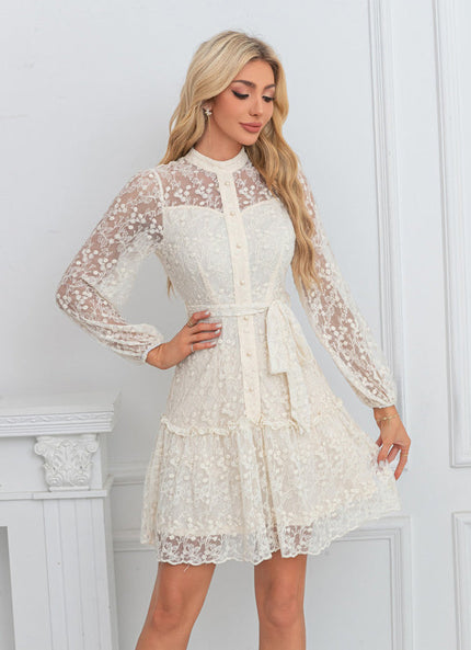 Robe En Dentelle Ecru