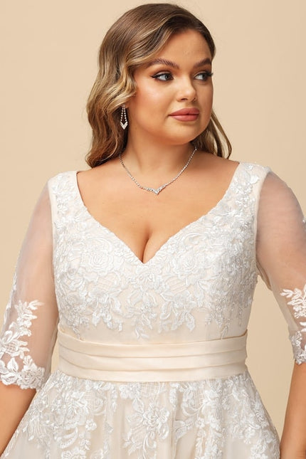 Robe Dentelle Écrue Tulle - gallery 8