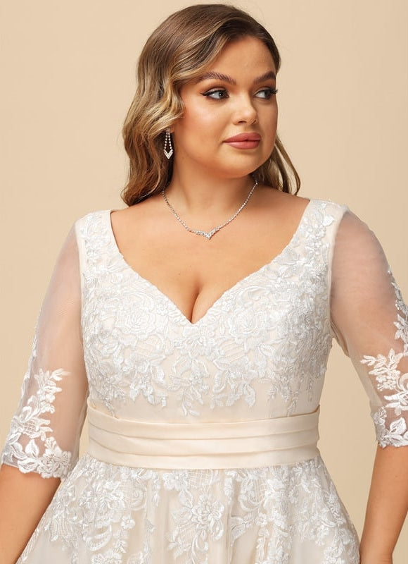 Robe Dentelle Écrue Tulle - gallery 8