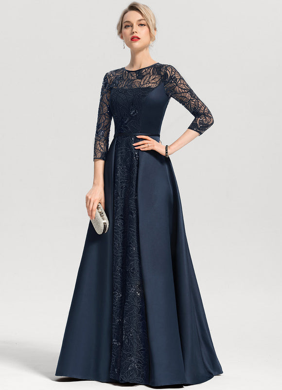 Robe Dentelle Satin Étoilé - gallery 3