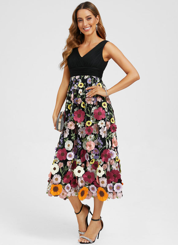 Robe Dentelle Éclat Florale - gallery 4