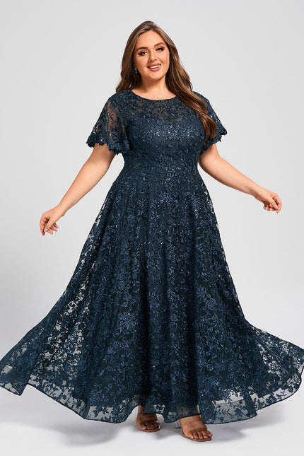 Robe Dentelle Dentelle Bleu Nuit - gallery 9