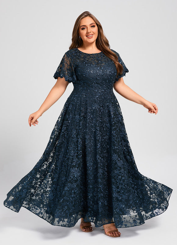 Robe Dentelle Dentelle Bleu Nuit - gallery 9