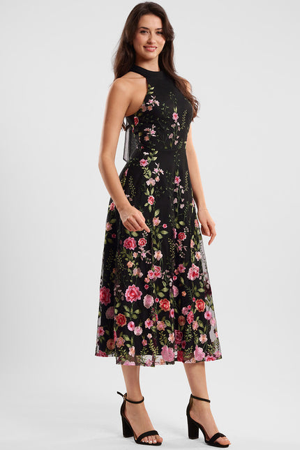 Robe Dentelle Cocktail Florale - gallery 2
