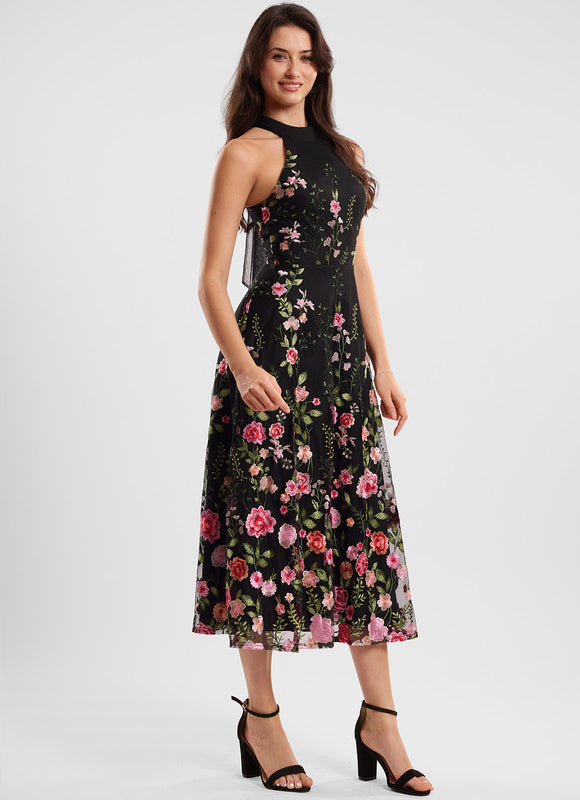 Robe Dentelle Cocktail Florale - gallery 2