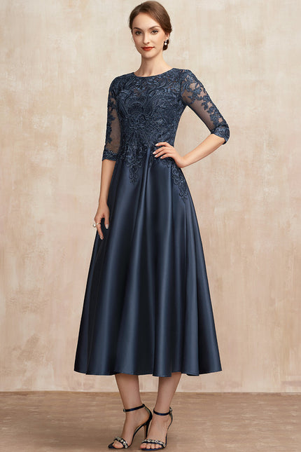 Robe De Soirée Col Bateau Dentelle - gallery 3