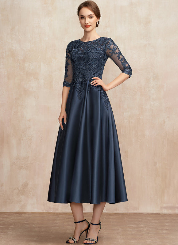 Robe De Soirée Col Bateau Dentelle - gallery 3