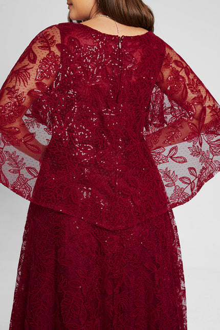Robe Dentelle Éclat Bordeaux - gallery 9