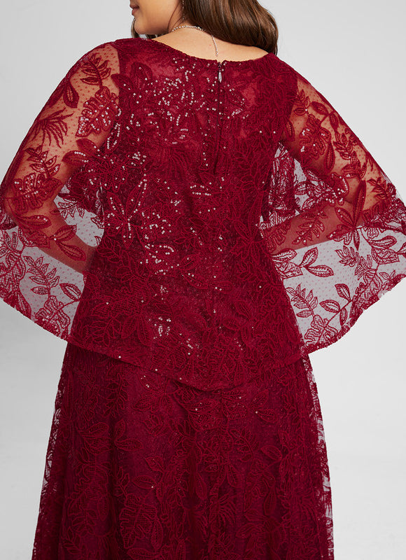 Robe Dentelle Éclat Bordeaux - gallery 9