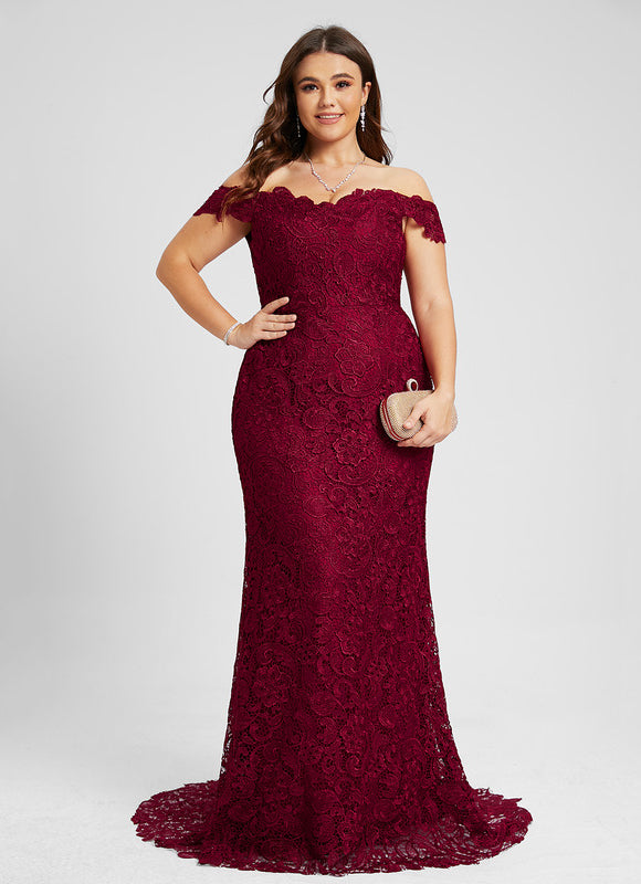Robe Dentelle Bordeaux Dentelle - gallery 7