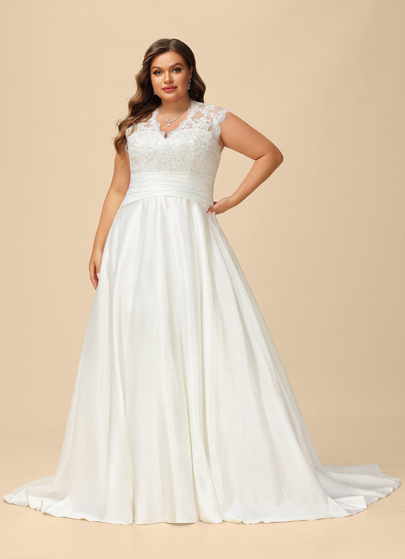 Robe Dentelle Satinée Traîne - gallery 6