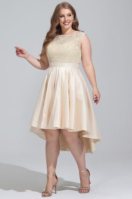 Robe Dentelle Satinée Dorée - gallery 9