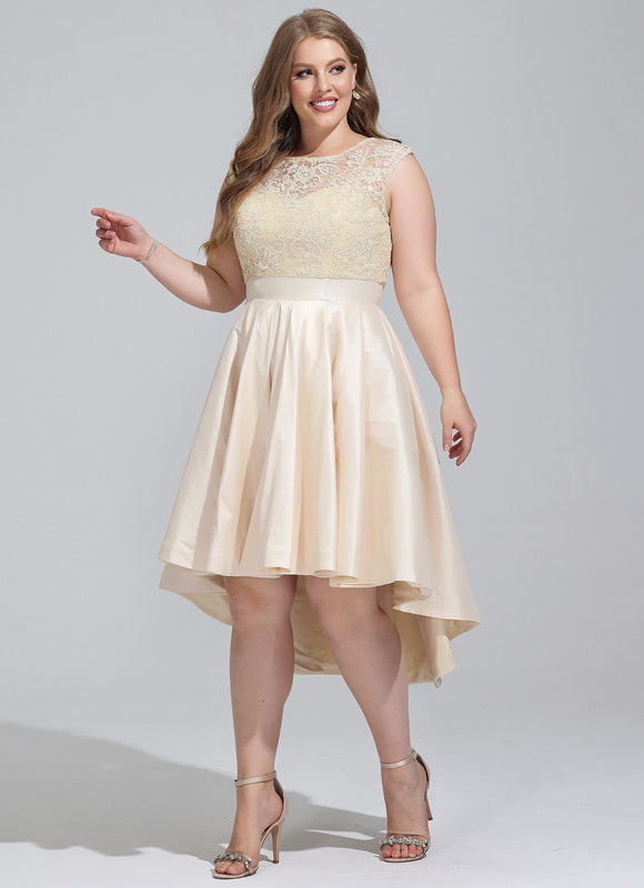 Robe Dentelle Satinée Dorée - gallery 9