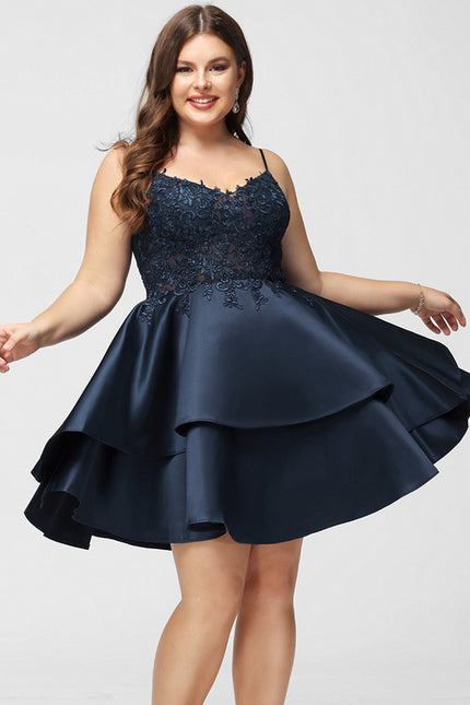 Robe Dentelle Satin À Volants - gallery 7