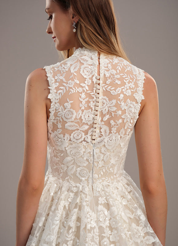 Robe Dentelle Nuptiale Brodée - gallery 5