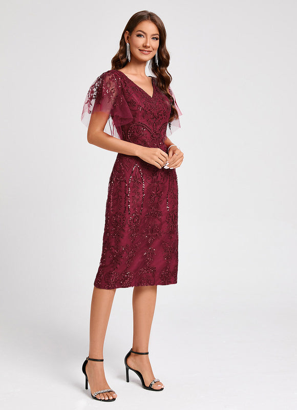 Robe Dentelle Rouge Bordeaux - gallery 2