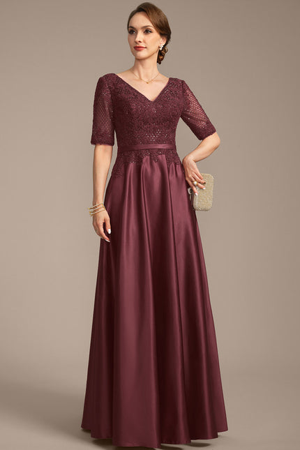 Robe Dentelle Mère Satinée Élégante - gallery 2