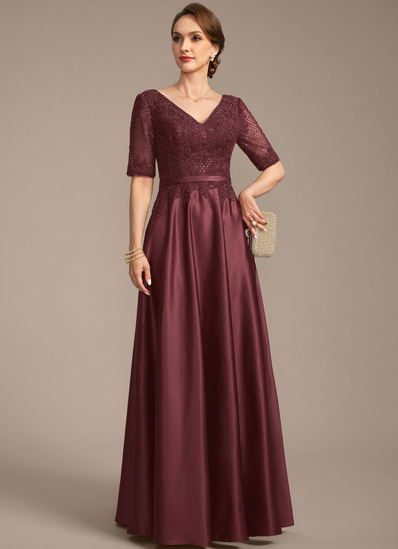 Robe Dentelle Mère Satinée Élégante - gallery 2