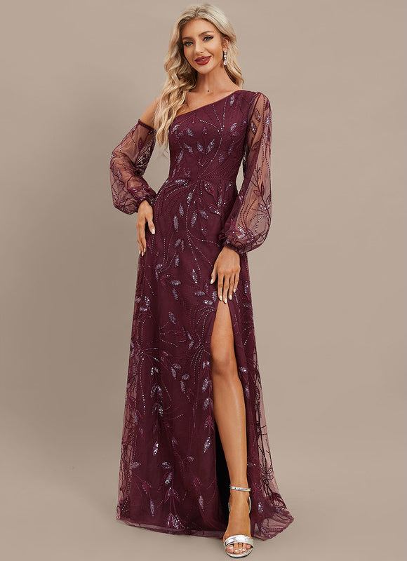 Robe Dentelle Bordeaux Pailletée - gallery 2