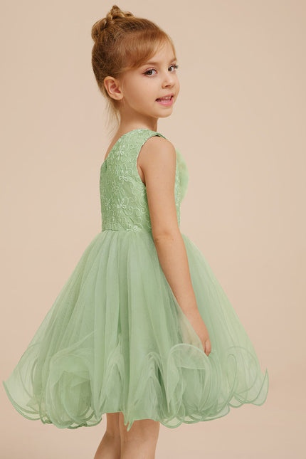 Robe Dentelle Tulle Vert Pastel - gallery 9