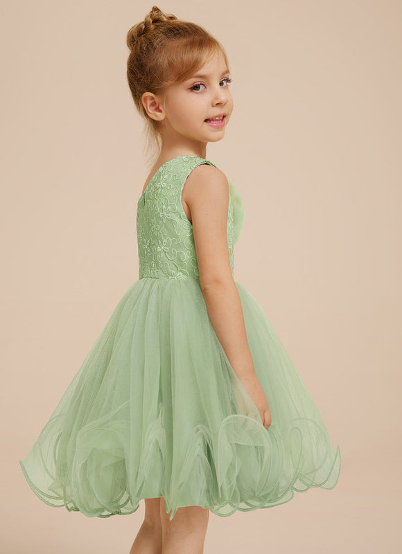 Robe Dentelle Tulle Vert Pastel - gallery 9