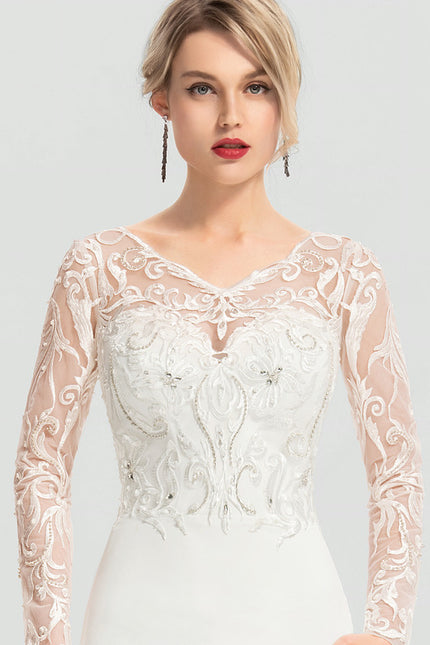 Robe Dentelle Sirène Brodée - gallery 1