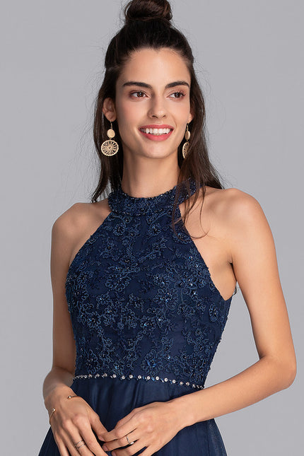 Robe Dentelle Tulle Navy - gallery 2