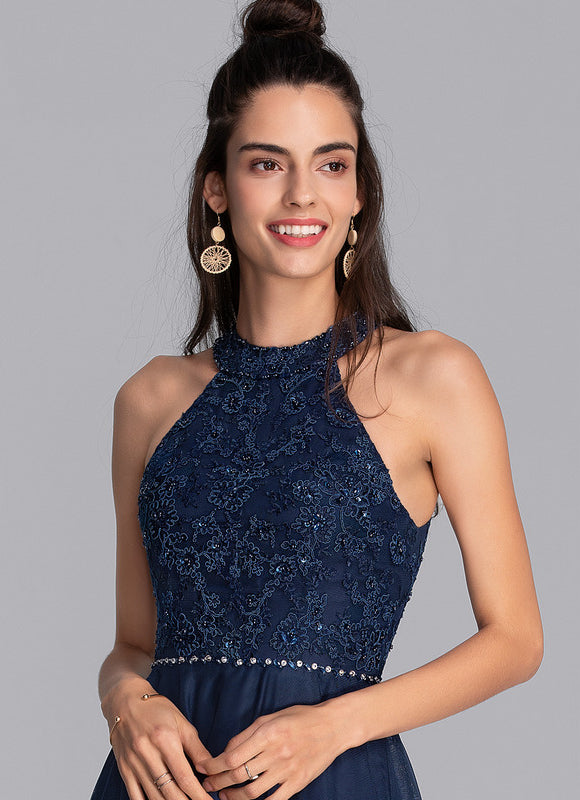 Robe Dentelle Tulle Navy - gallery 2