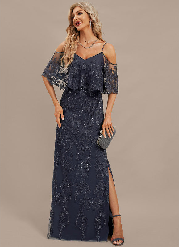 Robe Dentelle Marine Brodée - gallery 3