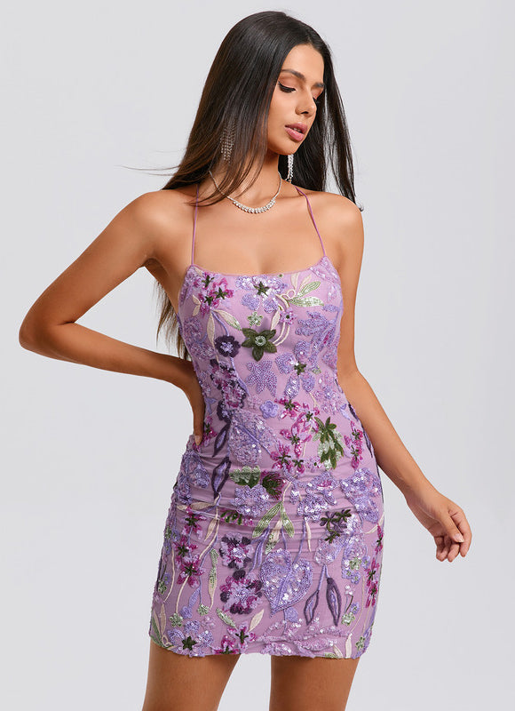 Robe Moulante Courte Dentelle - gallery 3