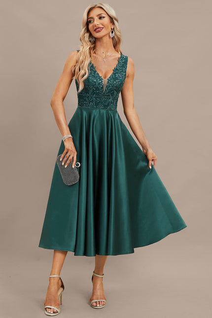 Robe Dentelle Satinée Élégante - gallery 5