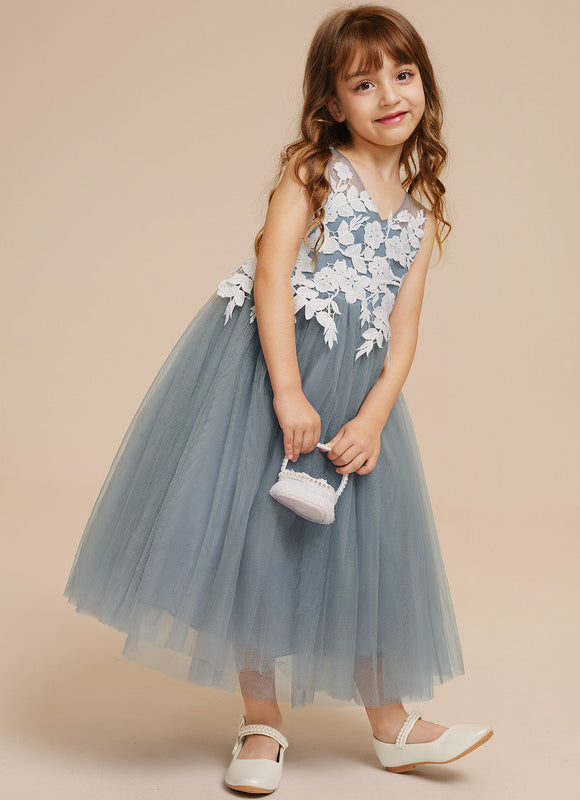 Robe Dentelle Tulle Grise Délicate