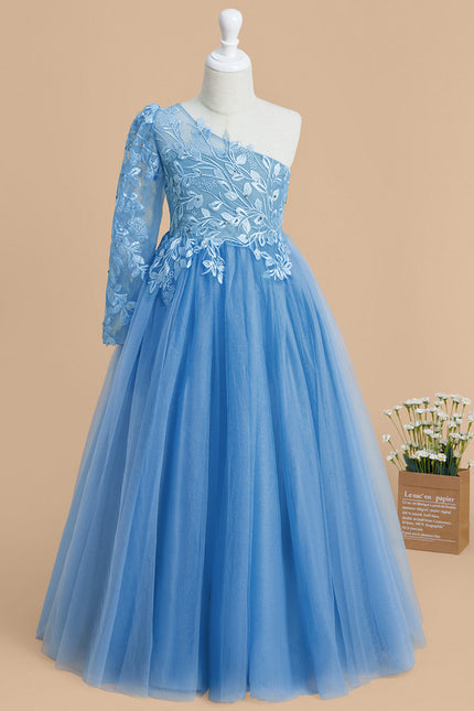 Robe Dentelle Bleue Florale - gallery 1