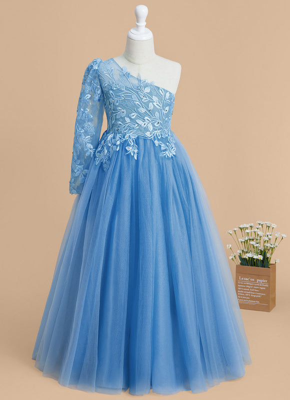 Robe Dentelle Bleue Florale - gallery 1