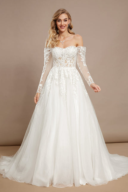 Robe Dentelle Nuptiale Tulle Brodé - gallery 2