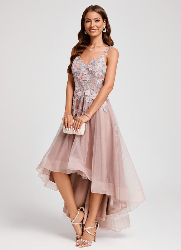 Robe Rose Poudre Dentelle - gallery 6