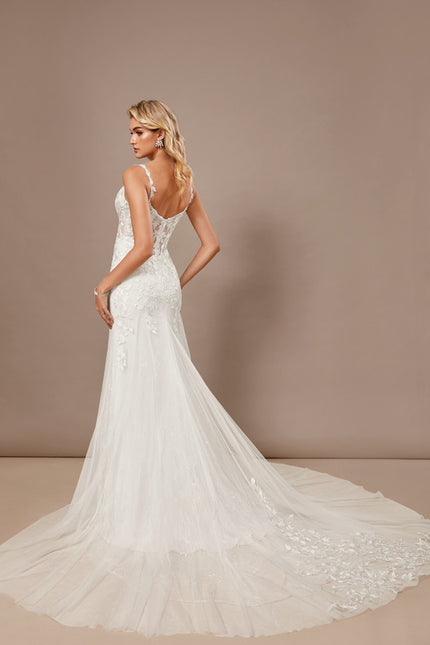 Robe Dentelle Sirène Tulle Floral - gallery 6