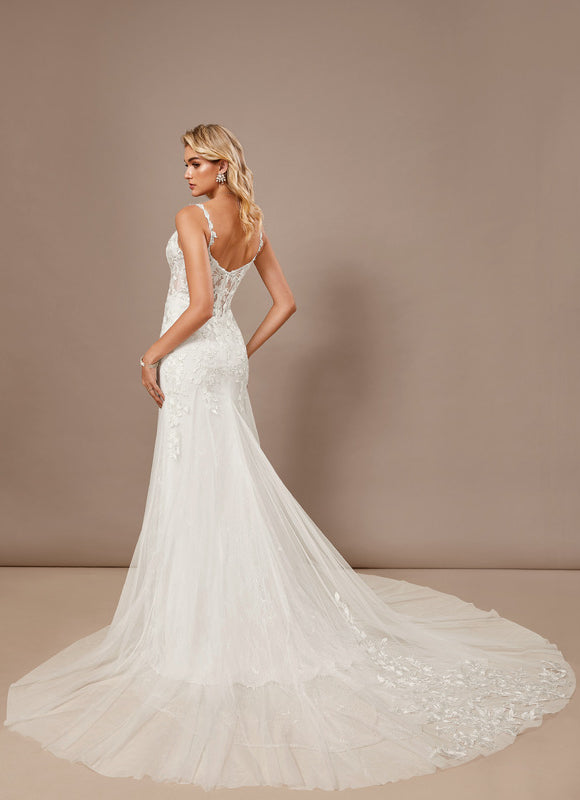 Robe Dentelle Sirène Tulle Floral - gallery 6