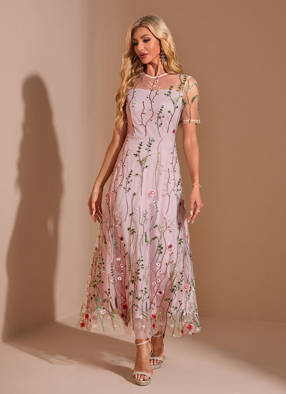 Robe Dentelle Illusion Fleurie - gallery 4