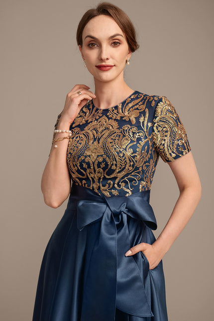 Robe Dentelle Élégante À Paillettes - gallery 3