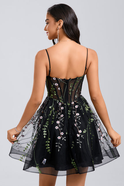 Robe Dentelle Courte Crème - gallery 4